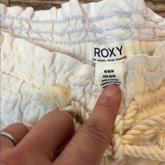 Roxy Women’s Medium Oceanside Linen Blend Pants Beach Holiday Vacation Warm Hot - Picture 4 of 15